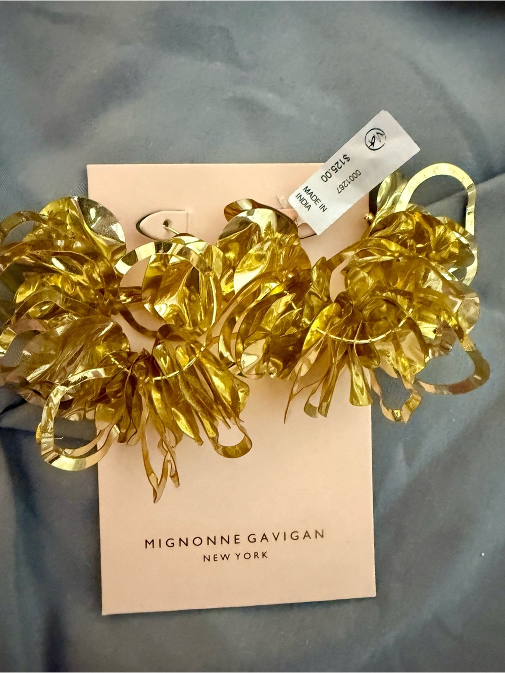 Mignonne Gavigan Metallic Gold Floral Statement Earrings